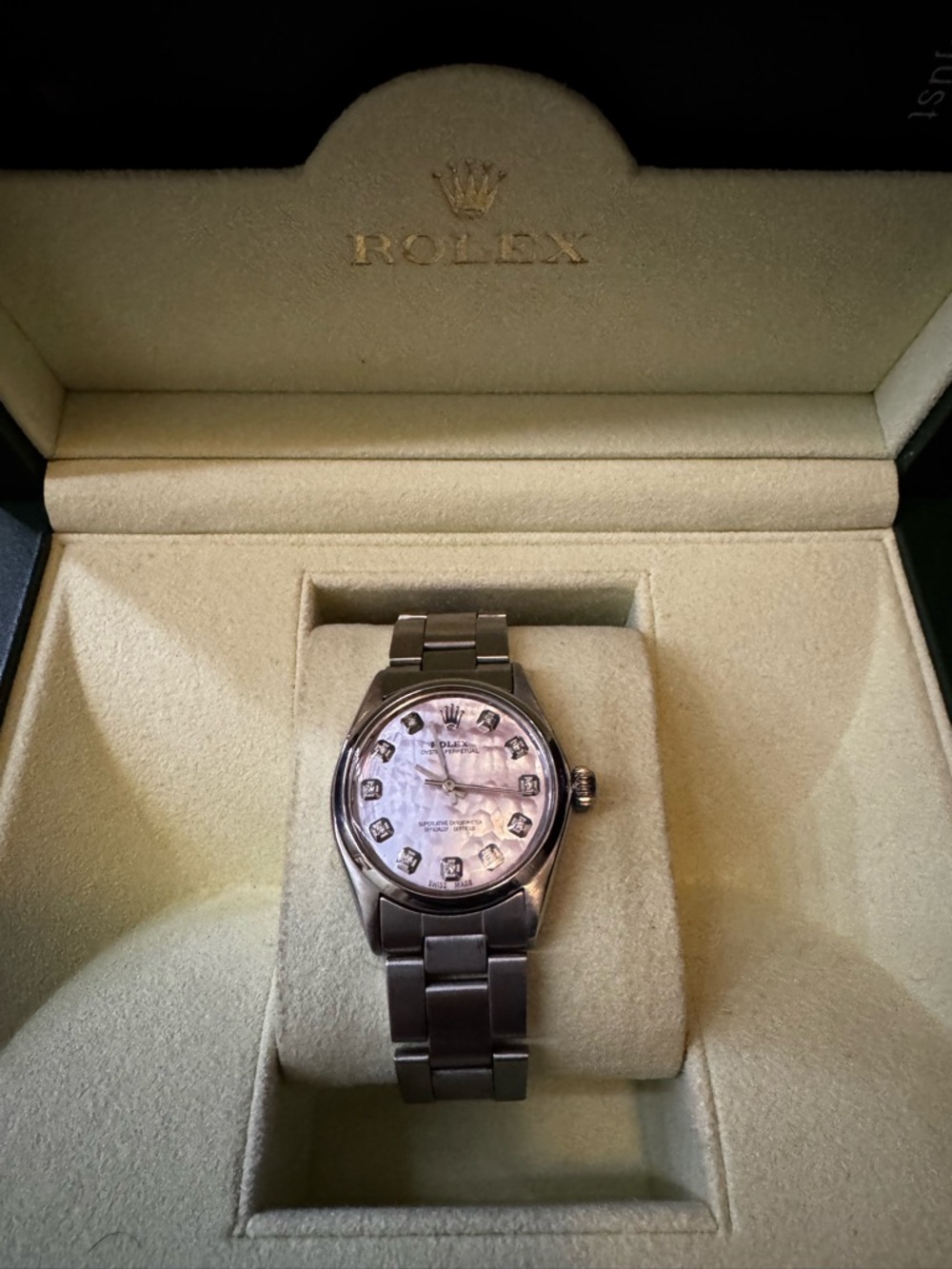 Rolex Oyster Perpetual Pink Dial Stainless Steel Watch - Picture 3 of 14
